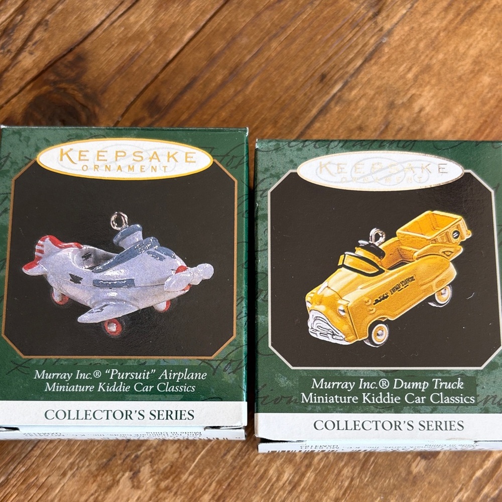 Miniature Hallmark Collector's Series - Gray Airplane & Yellow Dump Truck